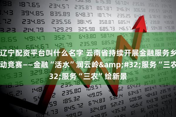 辽宁配资平台叫什么名字 云南省持续开展金融服务乡村振兴劳动竞赛——金融“活水”润云岭&#32;服务“三农”绘新景