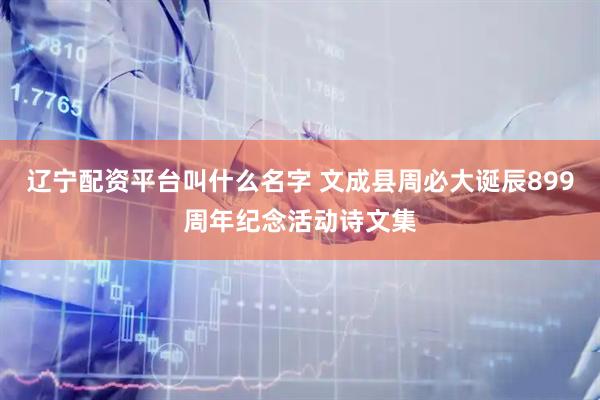 辽宁配资平台叫什么名字 文成县周必大诞辰899周年纪念活动诗文集